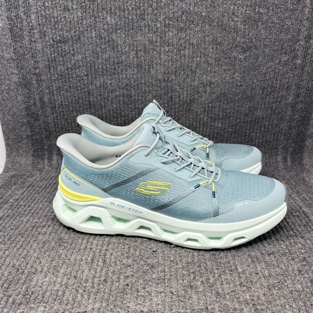 Skechers Slip Ins Glide Step Altus Aphtur Aqua Blue Athletic Shoes Mens 12 US
